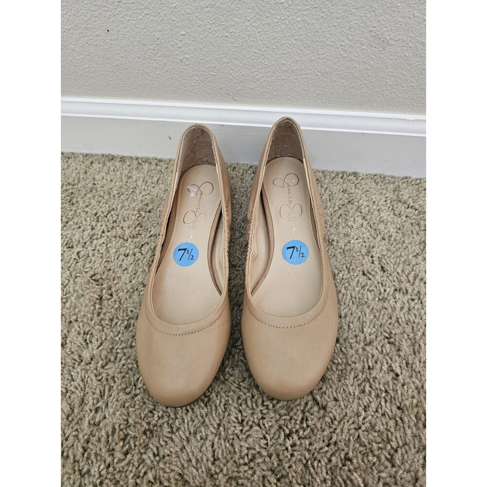 Jessica Simpson Womens 7.5 Tan Nude Angelique Comfort Slip On Ballet Flats